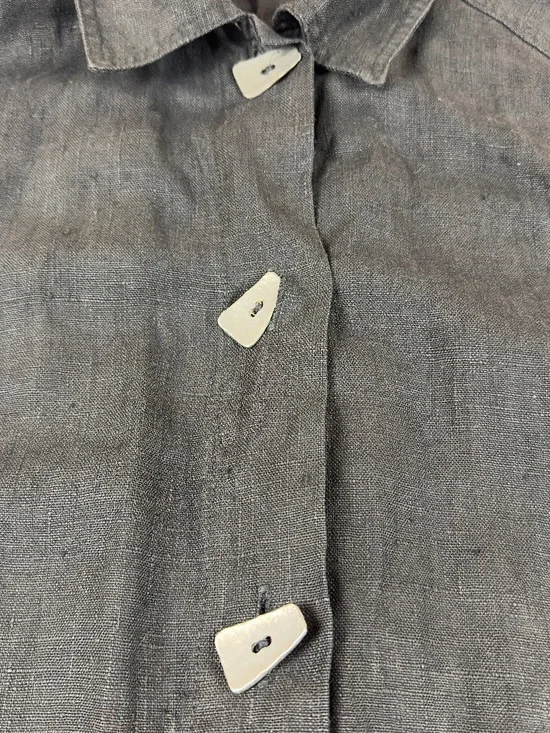 J. Jill Women's Black Button Front Lagenlook Linen Jacket Size XL - Picture 8 of 9